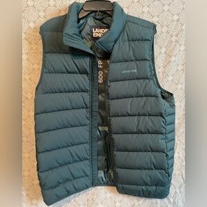 Lands' End Men's Teal Quilted Vest